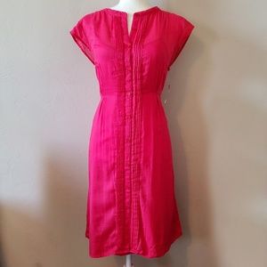 Coral linen dress